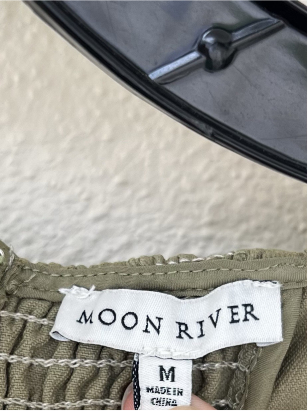 Moon River Olive Green Puff Sleeve Corset Midi Dress M Cottage Prairie Fields - Picture 7 of 8